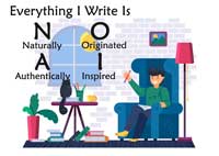 Image says "Everything I write is Naturally Originated, Authentically Inspired"